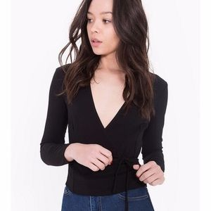 American Apparel black wrap top